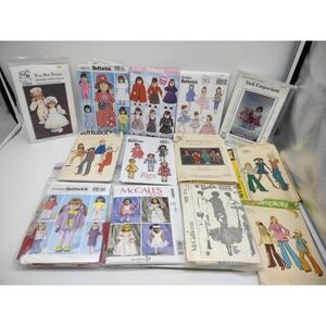 Lot of Miscellaneous Patterns Doll Kids Retro Vintage Lot of 13 See Photos